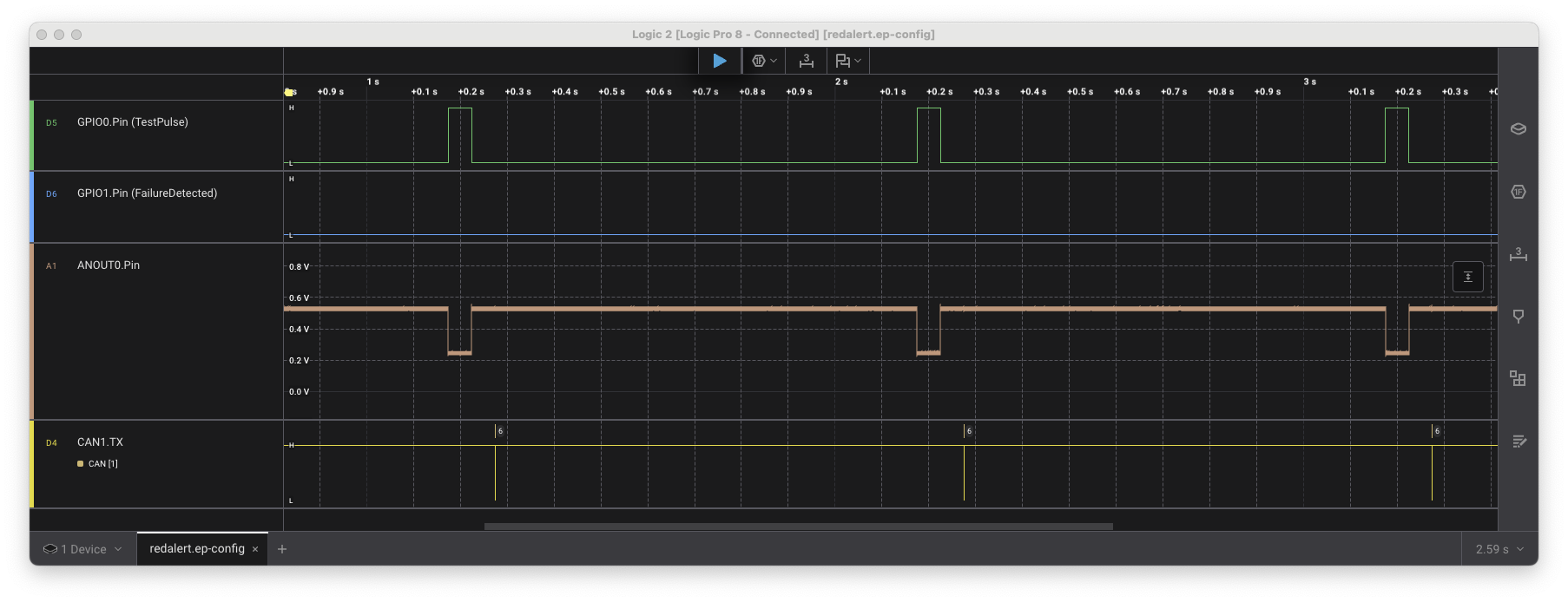 Running RedAlert firmware with active simulation